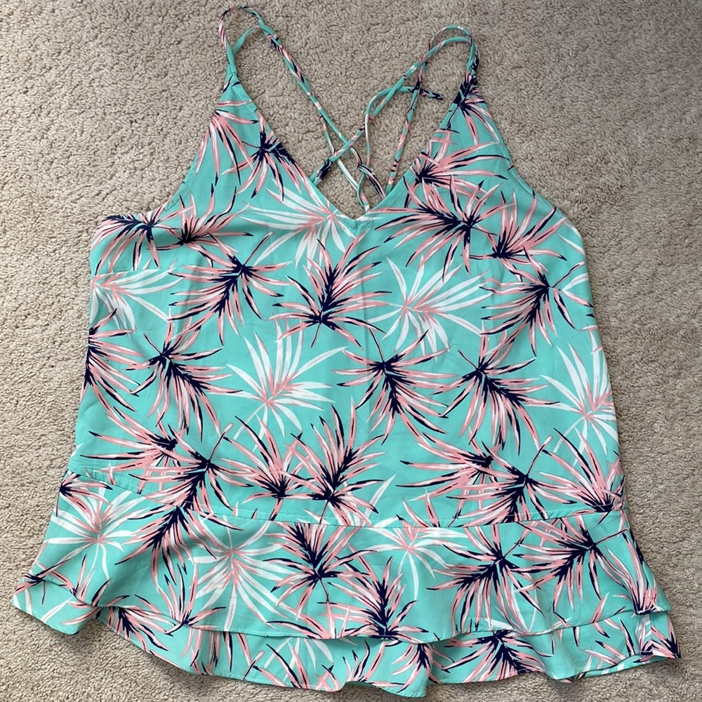 Pink and blue boutique strappy tank